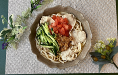 なめ茸冷しゃぶサラダうどん