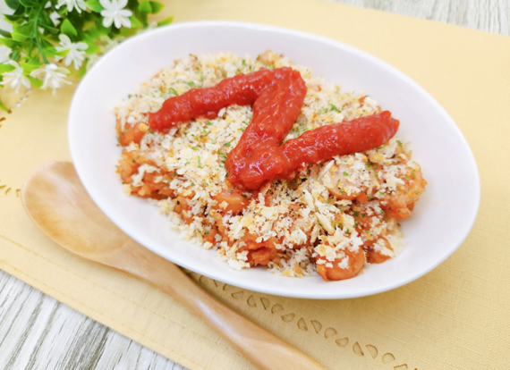 つぶ野菜ケチャップのスコップライスコロッケ