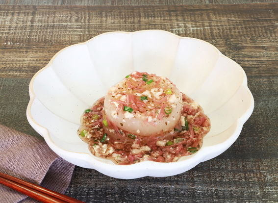 ふろふき大根と三島のゆかり®使用なめ茸の鶏肉そぼろあんかけ