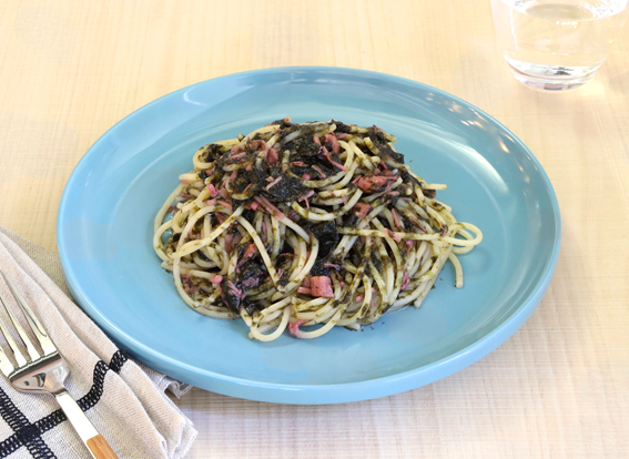 三島のゆかり®使用なめ茸と海苔のスパゲティ