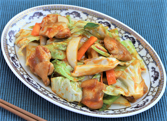 ケチャップチキンと野菜の炒め物
