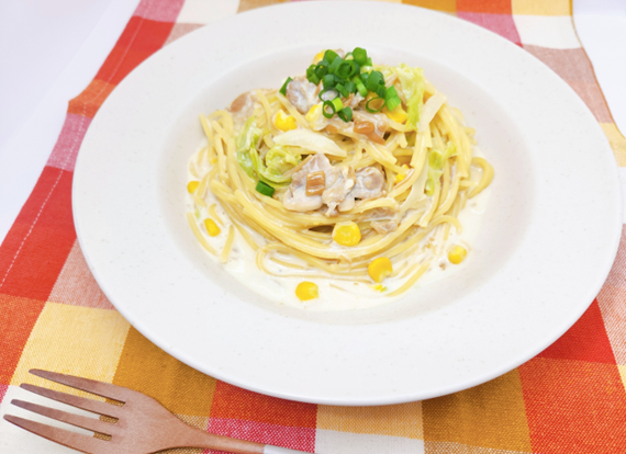 なめ茸みそクリームパスタ