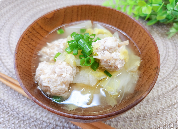 岩下の新生姜入りなめ茸の肉団子スープ