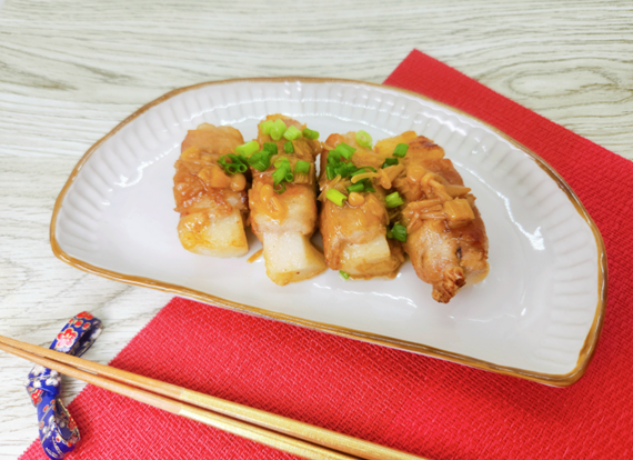 肉巻き餅なめ茸