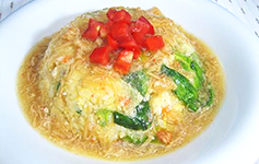 蟹となめ茸のあんかけチャーハン