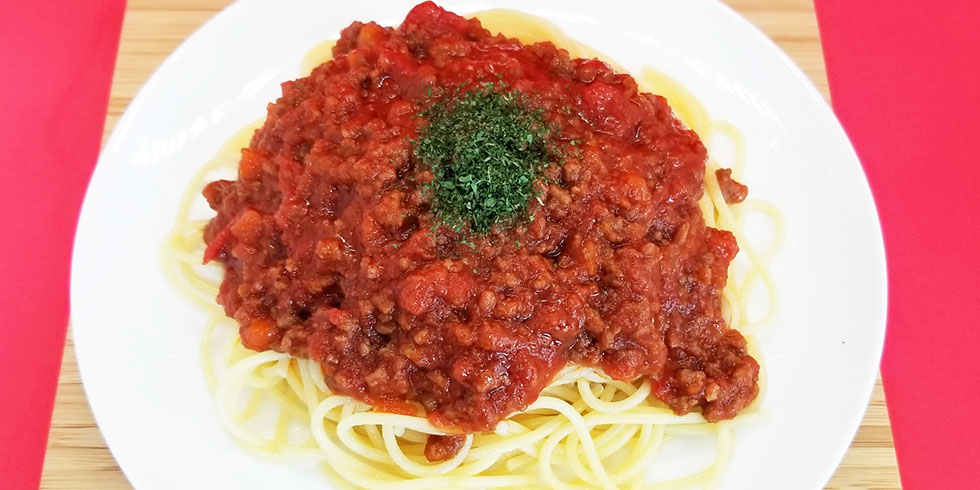 国産つぶケチャ　ミートソーススパゲティ