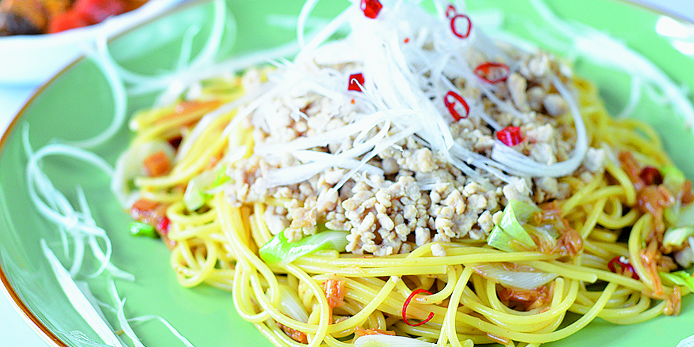 和風明太子なめ茸パスタ