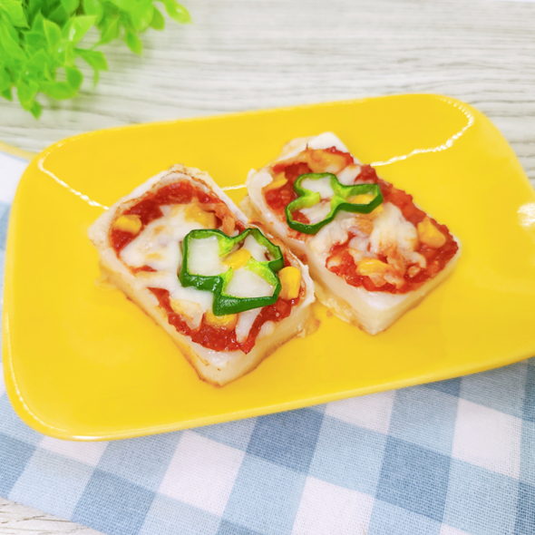 つぶつぶ野菜入りケチャップ 餅ピザ | レシピ | ナガノトマト