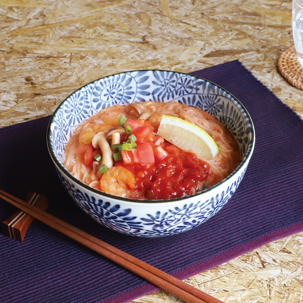 魚介のサルサスープそうめん | レシピ | ナガノトマト